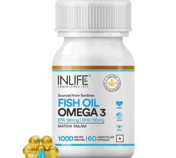 Inlife Fish Oil Omega 3 Fatty Acids Supplement | 500mg | 60 Capsules