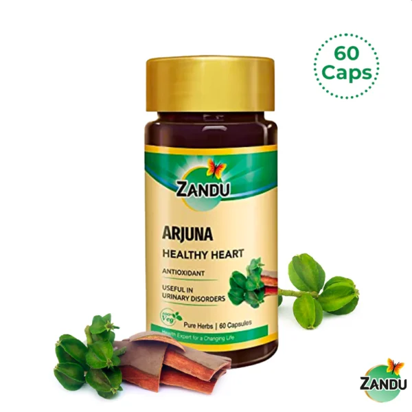 Zandu Arjuna Capsules for Heart Health & Blood Pressure Control