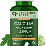 Carbamide Forte Calcium Tablets for Women & Men | Calcium Magnesium & Zinc Tablets with Vitamin D, Vitamin K2 MK7 & Vitamin B12 - Bone Health & Joint Support - 60 Tablets