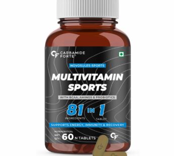 Carbamide Forte Multivitamin for Sports Tablets for Men & Women with BCAA, Amino Acids, Probiotics & Antioxidants – 81 Ingredients – 60 Tablets