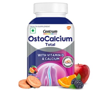 Centrum OstoCalcium Total Chewable Tablets for Women & Men | Vitamin D & Calcium Tablets for Strong Bones, Joints & Muscles | 60 Tablets