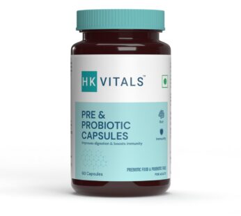 HealthKart HK Vitals Pre & Probiotics (60 Capsules) | With CFU & 100mg Prebiotics | Improves Digestion & Immunity