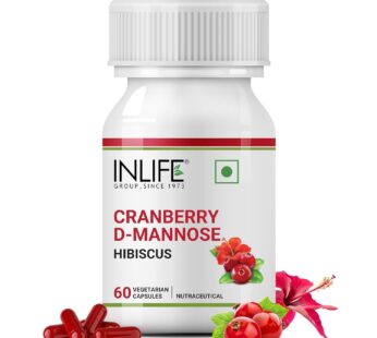 Inlife Cranberry 400mg D-Mannose 400mg, Hibiscus 200mg Supplement – 60 Capsules | Kidney Health,Urinary Tract Health Support