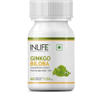 Inlife Ginkgo Biloba Supplement | 120mg | 60 Veg Capsules | Supports Memory, Concentration & Cognitive Function | Non-GMO, Gluten-Free | GMP Certified