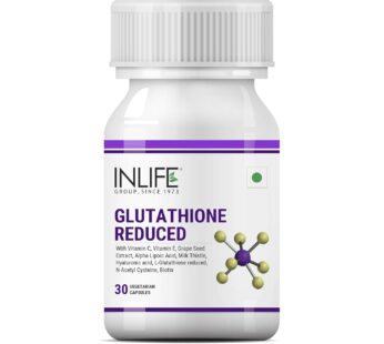 Inlife L-Glutathione Reduced Supplement | Antioxidant Powerhouse for Skin Health & Immunity | 30 Veg. Capsules