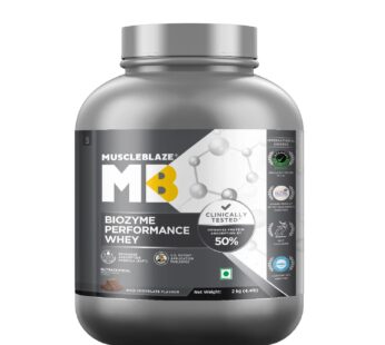 MuscleBlaze Biozyme Performance Whey Protein | Clinically Tested for 50% Higher Protein Absorption | Enhanced Muscle Recovery & Growth | 2.2 lbs (1 kg)