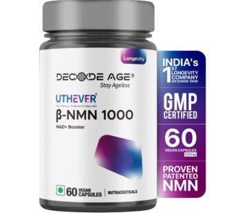 NMN Uthever 1000mg Capsules | Clinically Proven to Boost NAD+ Levels | High-Quality Anti-Aging Supplement | 60 Capsules