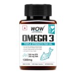 WOW Omega-3 Fish Oil 1000 mg Triple Strength | 550mg EPA + 350mg DHA | Burpless, Mercury-Free & Keto-Friendly Supplement