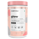 Cureveda Collagen Builder Glow Powder for Brighter & Youthful Skin, Plant-Based Supplement with Rose Water, Veg Beauty Protein