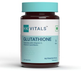 HealthKart HK Vitals Glutathione with Vitamin C & E, Biotin, Grape Seed Extract & Alpha Lipoic Acid | Antioxidant Support for Skin Glow and Hydration | 30 Veg Capsules