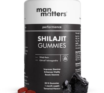 Man Matters Pure Himalayan Shilajit Gummies with KSM 66 Ashwagandha | Boosts Stamina, Strength & Improves Energy Levels | No Added Sugar | Pack of 30