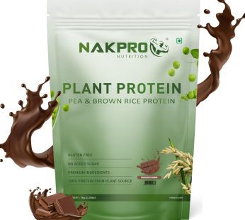 NAKPRO Vegan Plant Protein Powder | 25.2g Protein & 4.9g BCAA per Serving | Chocolate | Easy Digestibility with Essential Amino Acids for Muscle Gain & Recovery | 1kg