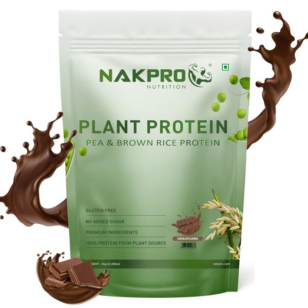 NAKPRO Vegan Plant Protein Powder | 25.2g Protein & 4.9g BCAA per Serving | Chocolate | Easy Digestibility with Essential Amino Acids for Muscle Gain & Recovery