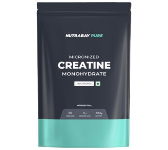 Nutrabay Pure Micronised Creatine Monohydrate Powder (100g, Unflavoured) | Pre/Post Workout Supplement for Muscle Repair & Recovery | Supports Athletic Performance & Power