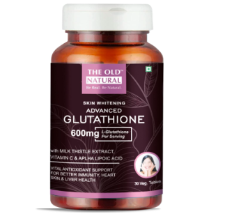 The Old Natural Glutathione Tablets 600mg | Antioxidant Support with Vitamin C, E, Biotin, Grape Seed Extract & Alpha Lipoic Acid | 30 Veg Tablets for Immune Health & Skin Radiance