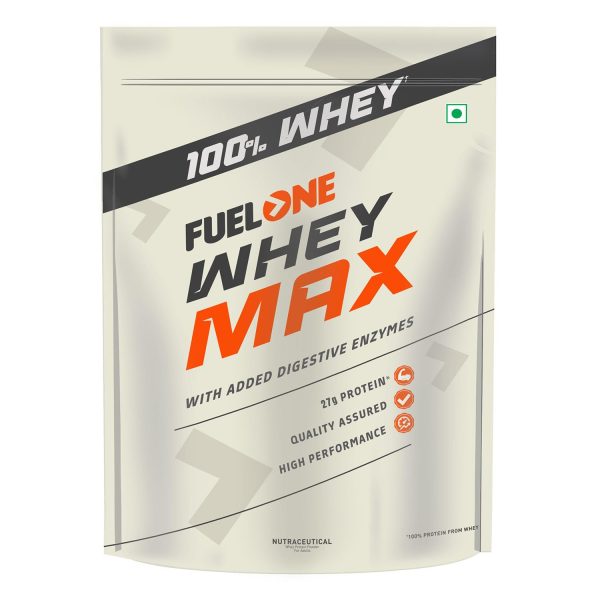 FUELONE Whey Max (Chocolate, 1kg / 2.2lbs) | Premium Whey Protein Concentrate & Isolate Blend | 27g Protein per Serving for Muscle Growth & Recovery