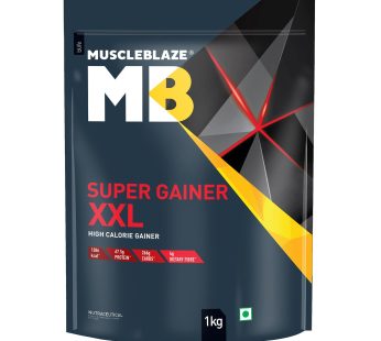 MuscleBlaze Super Gainer XXL Powder | High Protein Mass Gainer for Muscle Building | Chocolate Bliss Flavor | 1Kg / 2.2Lbs | Ideal for Athletes & Bodybuilders