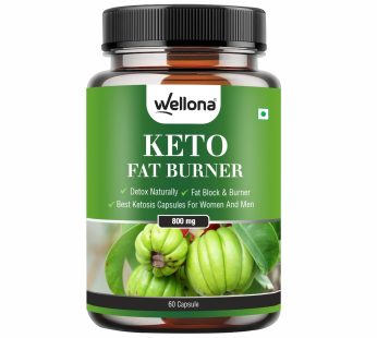 Wellona Keto Fat Burner 60 Capsules | 800MG Advanced Weight Loss Supplement | Featuring Garcinia Cambogia, Green Coffee Beans, Green Tea Extract | Metabolism Booster & Fat Burner for Men & Women (Pack of 1)