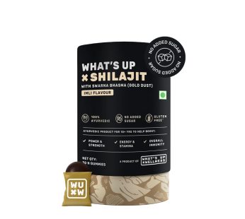 What’s Up Wellness Shilajit Resin Gummies | 200 mg Pure Himalayan Shilajit Resin with 24K Gold Dust | Energy, Vitality, and Immune Support | Sugar-Free | 30 Gummies