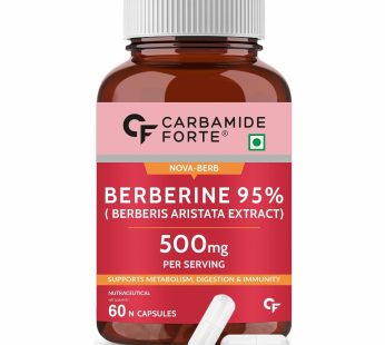 Carbamide Forte Berberis Berberine 95% with Milk Thistle & Cinnamon – Potent Metabolism Booster & Immune Support Supplement | 500 mg | 60 Veg Capsules