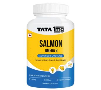 TATA 1mg Salmon Omega-3 Fish Oil Capsules – The Ultimate Heart, Brain & Joint Health Supplement