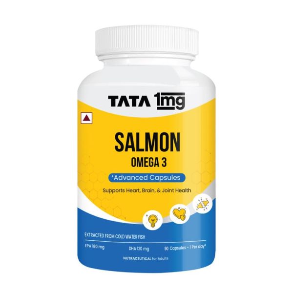 TATA 1mg Salmon Omega-3 Fish Oil Capsules – The Ultimate Heart, Brain & Joint Health Supplement