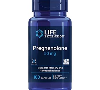 Life Extension Pregnenolone – 50mg (100 Capsules) | Supports Hormonal Balance, Memory & Healthy Aging