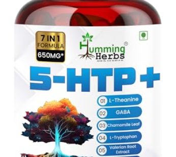 Humming Herbs 5-HTP+ with L-Theanine, L-Tryptophan, GABA, Valerian Root Extract, Chamomile Leaf, Passion Flower (Hydroxytryptophan) Mood & Sleep Support 7in1