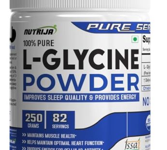 NutriJa L-Glycine Powder 100% Pure | 3000mg Per Serving for Healthy Sleep, Faster Recovery & Joint Health | 250 Grams