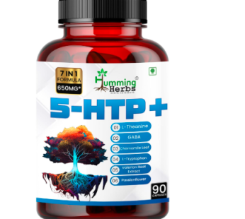 Humming Herbs 5-HTP+ with L-Theanine, L-Tryptophan, GABA, Valerian Root Extract, Chamomile Leaf, Passion Flower (Hydroxytryptophan) Mood & Sleep Support 7in1