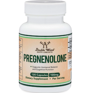 Double Wood Supplements Pregnenolone – 100mg Per Serving (50mg Per Capsule) | Supports Progesterone Levels, Cognitive Health & Healthy Aging