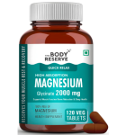 The Body Reserve Magnesium Glycinate Supplement 120 Veg Tablets, 2000mg Per Serving